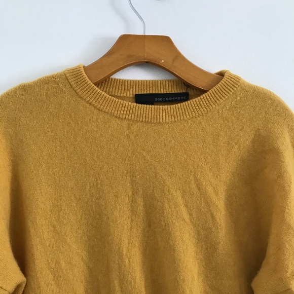 360 CASHMERE WOMENS SWEATER 100% CASHMERE YELLOW SLOUCHY OVERSIZE PULLOVER SMALL - Picture 2 of 10